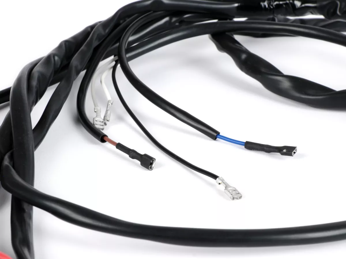 Juego de cables -BGM ORIGINAL- Vespa PX antigua (Alemana), 1982-1984, encendido electrónico 12V, con regulador de tensión, con batería, placa base de encendido con 7 cables