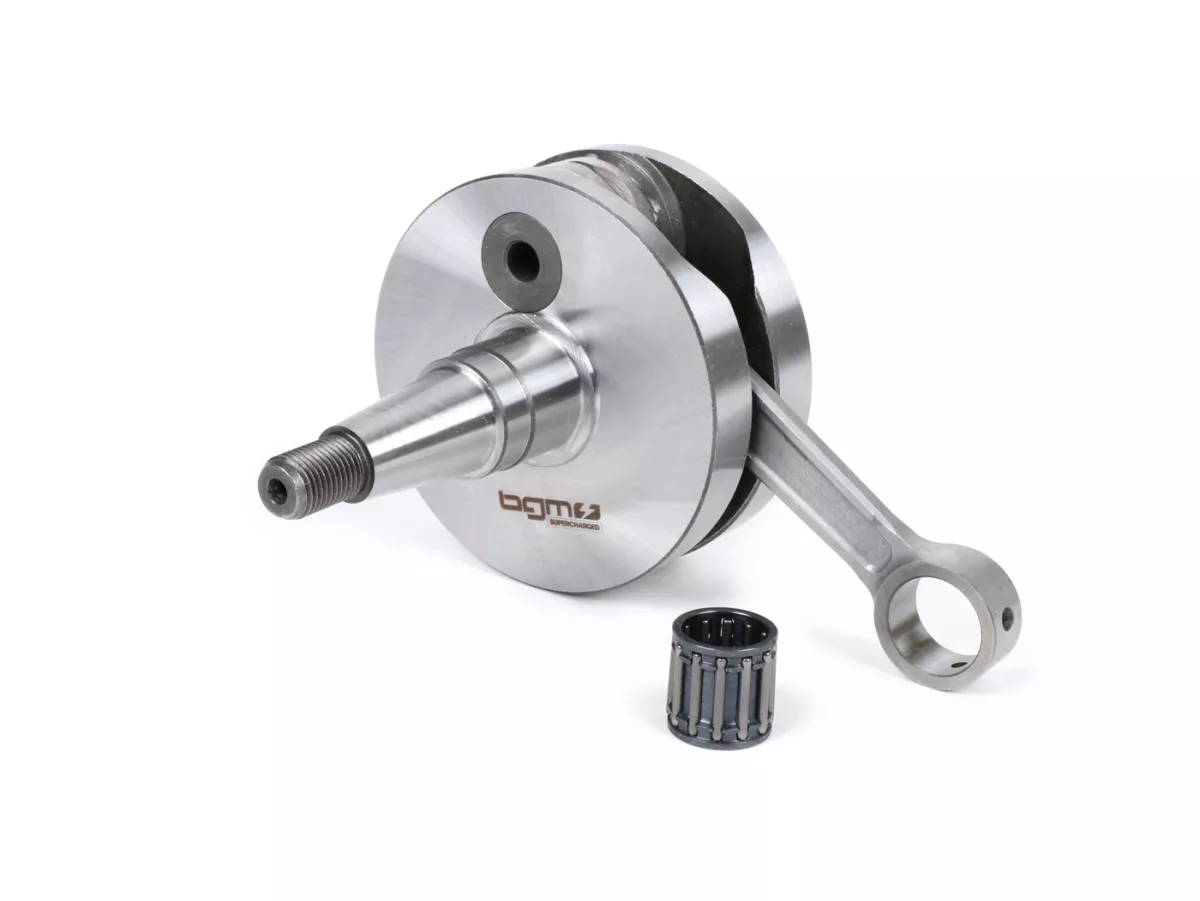 Vevaxel -BGM Pro RACING (för membranintag) full kind 51mm slaglängd, 105mm vevstake- Vespa PK125 XL2, PK125 ETS (Ø 24mm kona)