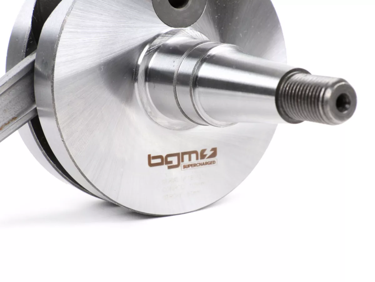Vevaxel -BGM Pro RACING (för membranintag) full kind 51mm slaglängd, 105mm vevstake- Vespa PK125 XL2, PK125 ETS (Ø 24mm kona)