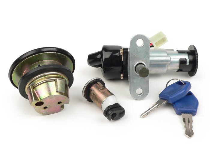 Kit serrure -QUALITÉ OEM- Keeway Focus 50cc, Fact, RY8 (rectangulaire)