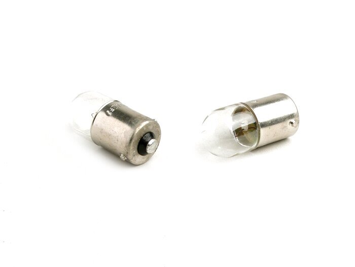 Light bulbs -BA15s (straight pins) - 12V 5W - set of 2 - white