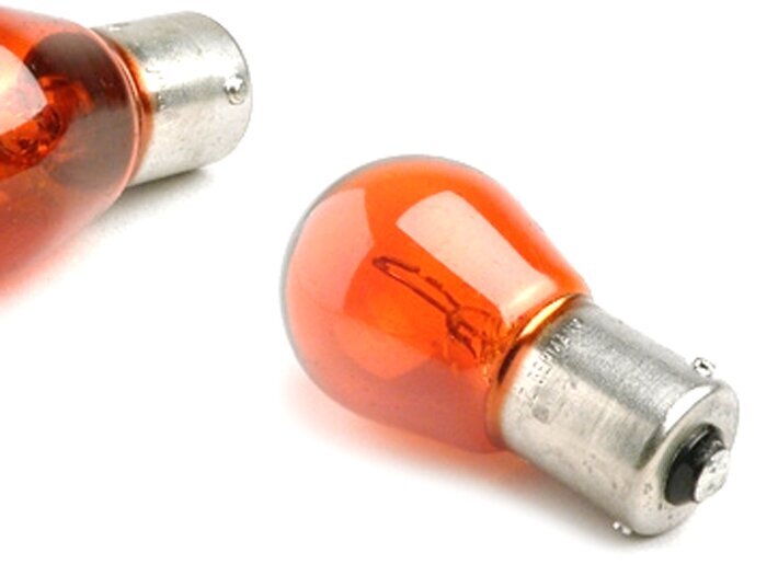 Light bulbs -BAU15s (pins offset) - 12V 21W - set of 2 - amber