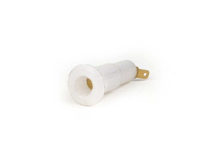 Knipperlicht connector -OEM KWALITEIT- Vespa PX80, PX125, PX150, PX200- Zijdoppen met externe vergrendeling - Ø=12.4mm, zonder kabel, aansluitstekker 4.3mm