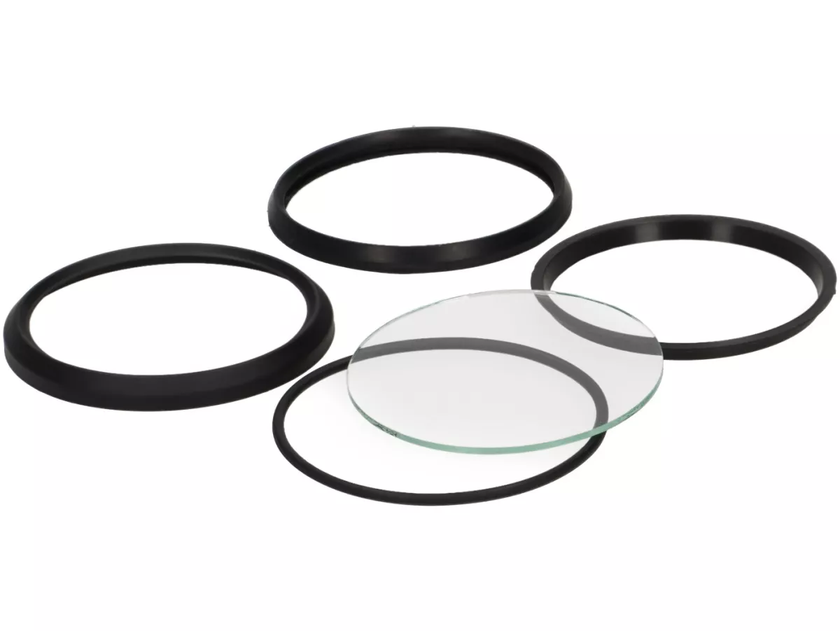 Speedo glas set -ZANGHERATTI- Vespa Ø=85mm - PX alt (till 1984) - black speedometer ring