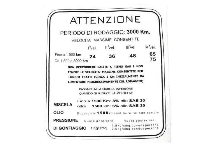 Running in sticker -LAMBRETTA- TV (series 1) - Italian, legshield