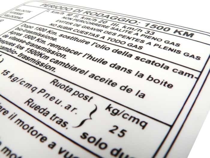 Running in sticker -LAMBRETTA- J50 - Italian, legshield