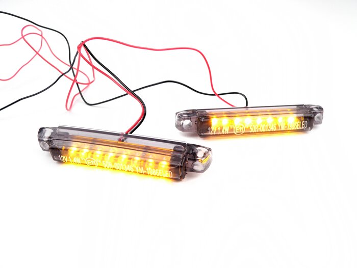 Blinkers -BGM PRO Micro 2x8 LED-universal - Svart - (60x8,5mm)