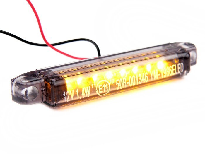 Blinkers -BGM PRO Micro 2x8 LED-universal - Svart - (60x8,5mm)