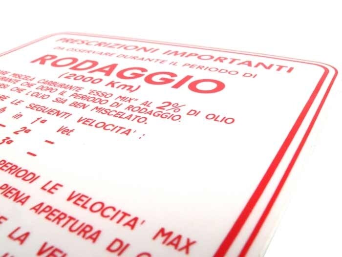 Istruzioni per il rodaggio -QUALITÀ OEM- Vespa italiana a 3 velocità, rapporto di miscelazione 2% - Rosso