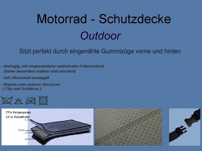 Dekzeil, opvouwbare garage, scootergarage -CAR-E-COVER Outdoor- M-L (190cm x 130/95cm x 70cm)