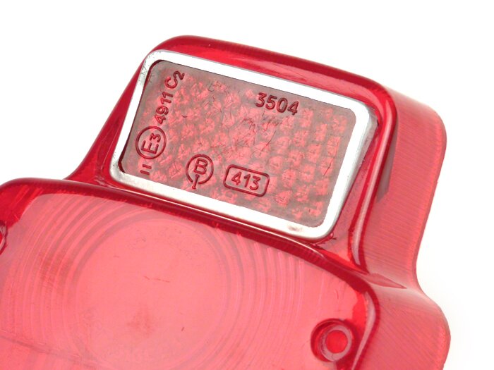Achterlichtglas -PREMIUM, type Siem- Vespa antiek klein - rood