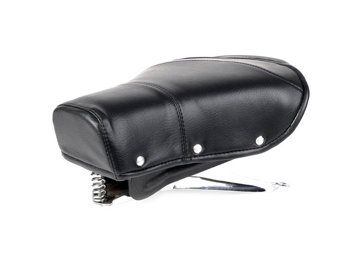 Zadel -IMPORT- Vespa VL2 tot VL3, VB1 (centrale veer) - roestvrij stalen bodemplaat