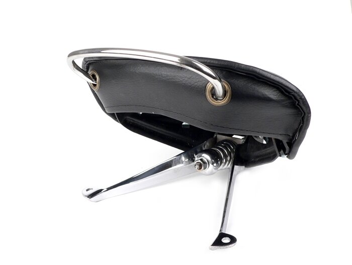 Zadel -IMPORT- Vespa VL2 tot VL3, VB1 (centrale veer) - roestvrij stalen bodemplaat