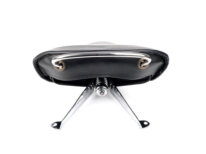 Zadel -IMPORT- Vespa VL2 tot VL3, VB1 (centrale veer) - roestvrij stalen bodemplaat