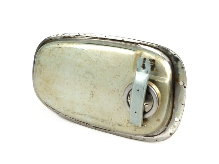 Tank -PREMIUM XXL 8.75l, oiled sheet metal, incl. hinged fuel filler cap- Vespa Largeframe PX (-1984), VNA, VNB, VBA, VBB, GL150 (VLA1T), Super, Sprint150 (VLB1T), GT125 (VNL2T), GTR125 (VNL2T), TS125 (VNL3T), Rally180 (VSD1T)