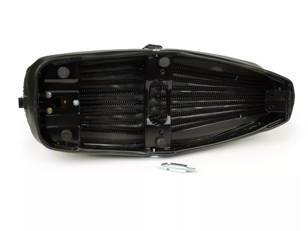 Seat -OEM QUALITY- Vespa ET3 - with lock - with Piaggio logo - black - fits also V50, 50N, V90, PV125