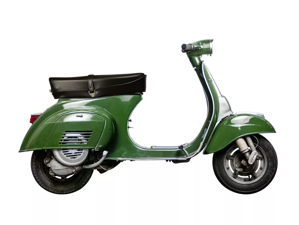 Seat -OEM QUALITY- Vespa ET3 - with lock - with Piaggio logo - black - fits also V50, 50N, V90, PV125