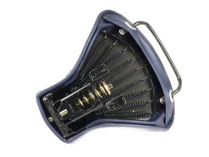 Sillín - CALIDAD OEM, delantero - Vespa Largeframe - con remaches laterales - azul