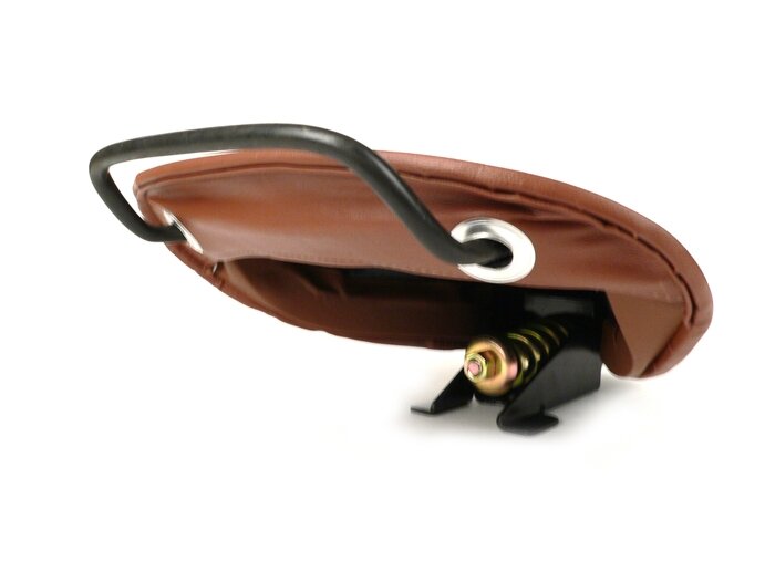 Sadel -KUALITAS OEM, depan - Vespa Largeframe - dengan paku keling samping - coklat