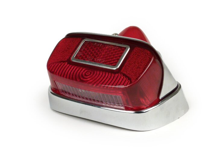 Tail light -SKY- Vespa Largeframe VNB1-5, VBA1T (110486-), VBB1T, VBB2T, GL150 (VGLA1T, 25241-), GS160 (VSB1T), Wideframe GS150, (VS5T, 87590-) - chrome-plated