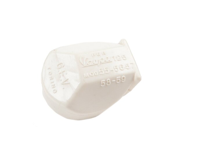 Goma pedal de freno -VESPA versión ancha (redonda)- Vespa Rally180 (VSD1T), Rally200 (VSE1T), Sprint150 (VLB1T), GT125 (VNL2T), GTR125 (VNL2T), GL150 (VLA1T) - blanco