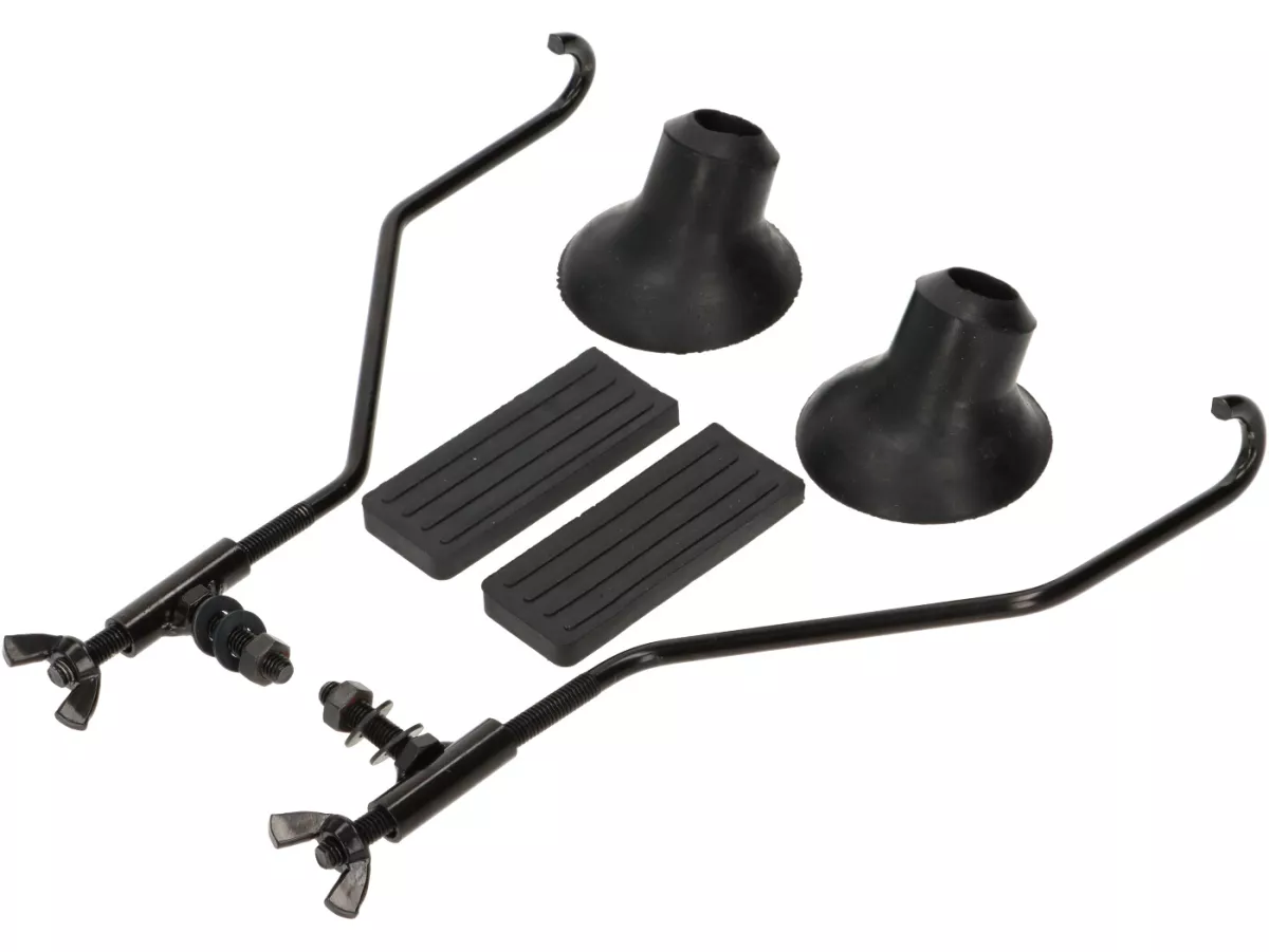 Repair set for rack foldable front -MOTO NOSTRA- Vespa Smallframe V50, PV125, ET3, Vespa Largeframe Rally180, Rally200, Sprint150, TS125, GT125, GTR125 - black