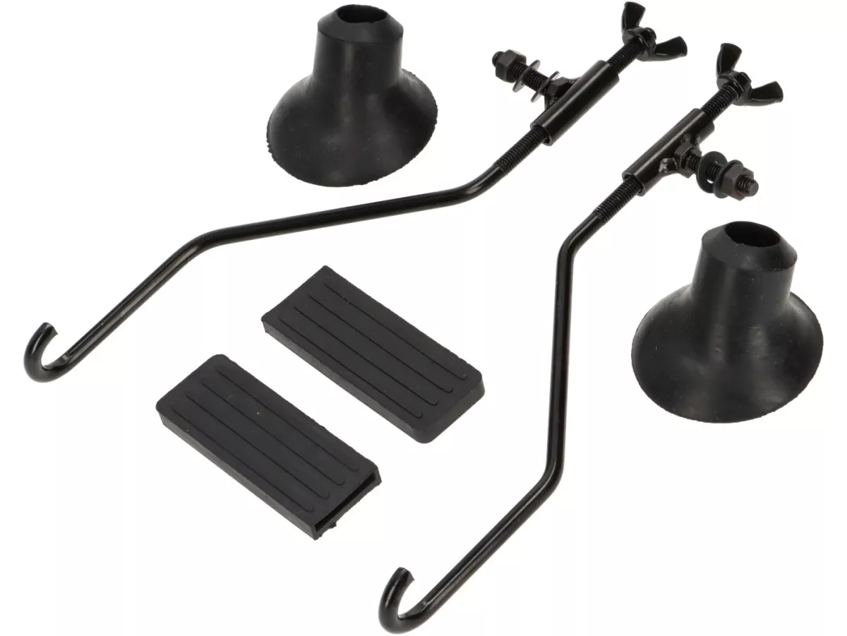 Repair set for rack foldable front -MOTO NOSTRA- Vespa Smallframe V50, PV125, ET3, Vespa Largeframe Rally180, Rally200, Sprint150, TS125, GT125, GTR125 - black