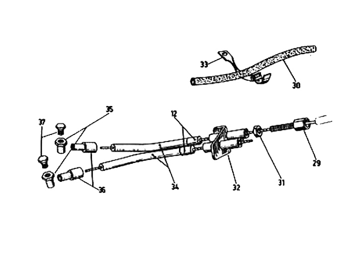 Bracket for gear change cables on engine -OEM QUALITY- Vespa VB, GS150 / GS3 (VS1T-VS5T), Vespa 150 (T2, T3, VD1T, VD2T), Vespa GS150 / GS3 (VDTS), Motovespa 125S (VTT, V58MS), 125N (VT, V58M)
