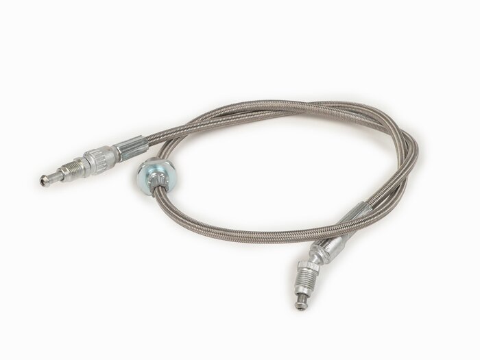 Latiguillo de freno trasero - CALIDAD OEM - Vespa Cosa 125 (VNR1T, VNR2T), Cosa 200 (VSR1T) - recubierto de tejido de acero