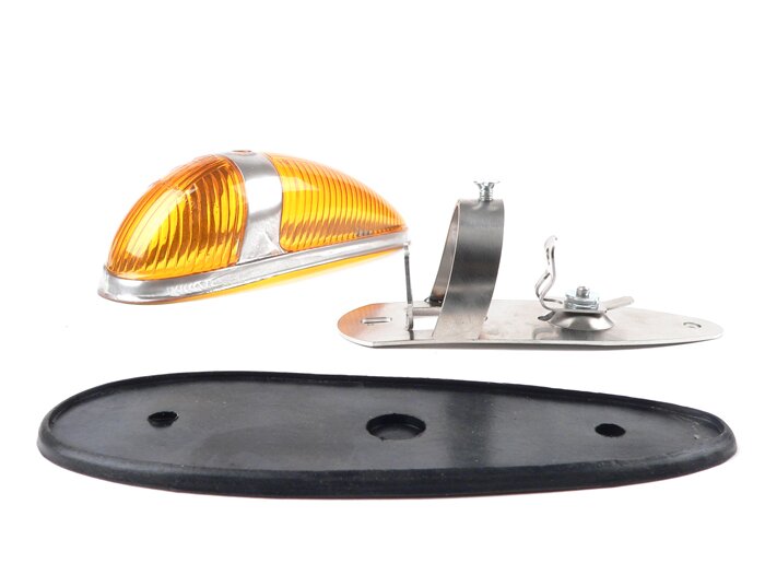 Indicatori di direzione - QUALITÀ OEM - coperchio laterale - Vespa VBB, VBA, Vespa 125 (T1, T2, VNA, VNB - modelli tedeschi), Vespa 150 (T4, VGLA/B - modelli tedeschi), Vespa GS150 / GS3 (VDTS - modelli tedeschi) - gomma nera