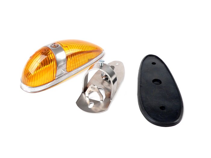 Indicatori di direzione - QUALITÀ OEM - coperchio laterale - Vespa VBB, VBA, Vespa 125 (T1, T2, VNA, VNB - modelli tedeschi), Vespa 150 (T4, VGLA/B - modelli tedeschi), Vespa GS150 / GS3 (VDTS - modelli tedeschi) - gomma nera