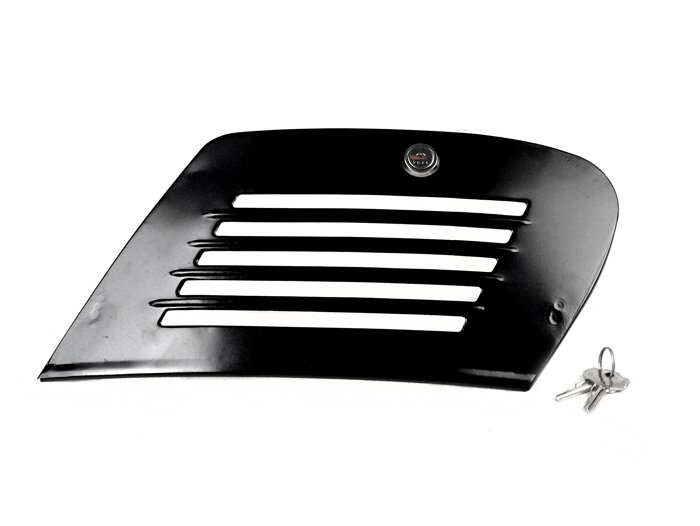 Side panel rhs -OLYMPIA- Vespa V50 (V5A1T till No 70239), V50 S (V5SA1T till No 11764), V90 (V9A1T till No19974) - with lock