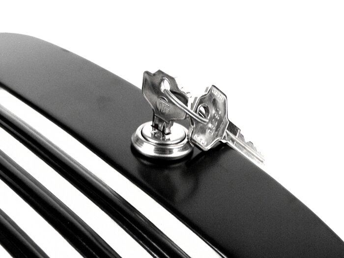 Side panel rhs -OLYMPIA- Vespa V50 (V5A1T till No 70239), V50 S (V5SA1T till No 11764), V90 (V9A1T till No19974) - with lock