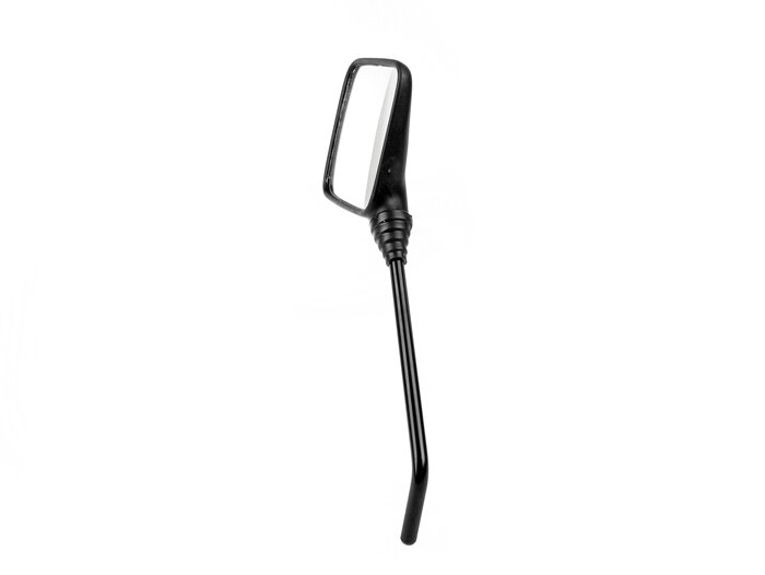 Spiegel -PIAGGIO vierkant 10x10cm- Vespa PK XL, PX Lusso, T5 125cc - links - zwart