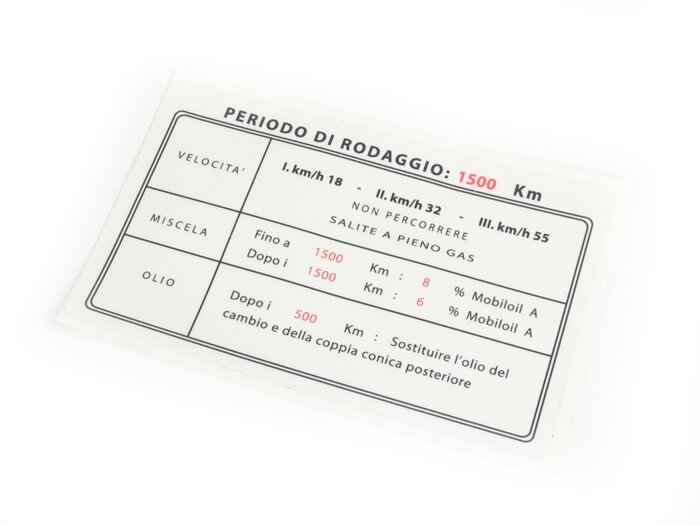 Instrucciones de rodaje -LAMBRETTA- LD 125 (a partir de 1956), LD 150, D 150
