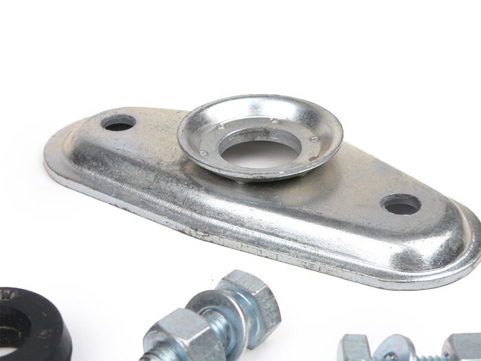 Soporte amortiguador + juego goma silenciosa horquilla/amortiguador delantero superior -IMPORT- Vespa PX80, PX125, PX150, PX200, T5 125cc