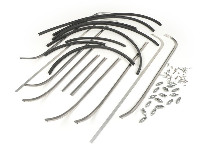 Footboard stripes set -MAURO PASCOLI- Vespa VNA1T (68032-), VNA2T, VNB1T, VNB2T - stripe width 13,5mm
