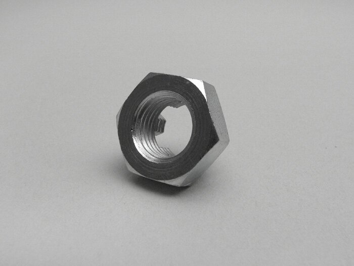 Rear hub castle nut -OEM QUALITY M14x1.5 SW22- Vespa PX (-1984), Rally, Sprint150, TS125, GT125, GTR125, Super, SS180, GS160 / GS4, VNA, VNB, VBA, VBB, V50, V90 - front hub nut V50, V90, SS90, PV125, ET3, Rally, Sprint