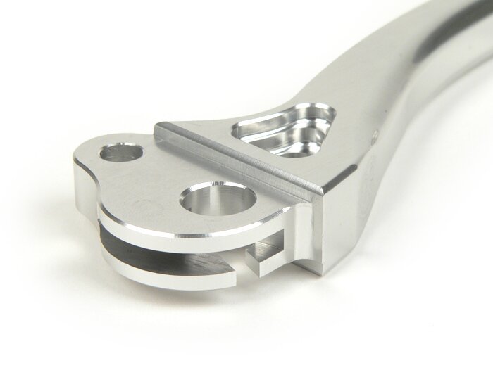 Clutch lever -GRAND SPORT CNC-bowden cable- Vespa PX, Rally180 (VSD1T), Rally200 (VSE1T), Sprint, V50, PV125, ET3 - silver