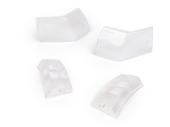 Lenti indicatori di direzione - QUALITA' OEM set di 4 - Vespa PX80, PX125, PX150, PX200, T5 125cc - Bianco
