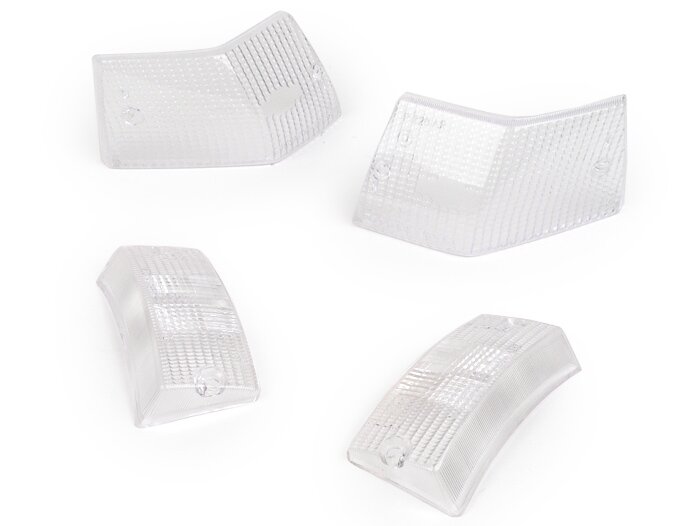 Lenti indicatori di direzione - QUALITA' OEM set di 4 - Vespa PX80, PX125, PX150, PX200, T5 125cc - Bianco