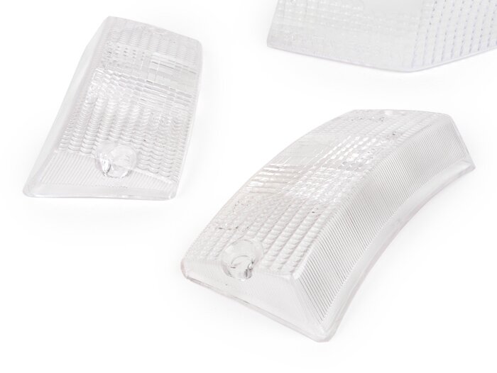 Lenti indicatori di direzione - QUALITA' OEM set di 4 - Vespa PX80, PX125, PX150, PX200, T5 125cc - Bianco