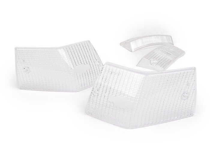 Lenti indicatori di direzione - QUALITA' OEM set di 4 - Vespa PX80, PX125, PX150, PX200, T5 125cc - Bianco
