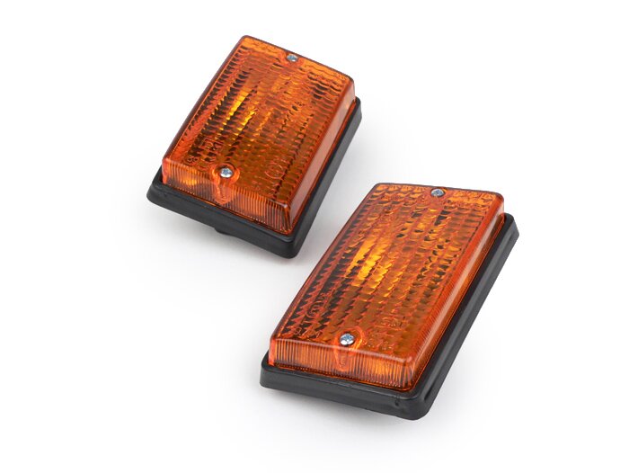 Pair of indicators -BOSATTA- Vespa PK50 S, PK80 S, PK125 S rear - amber