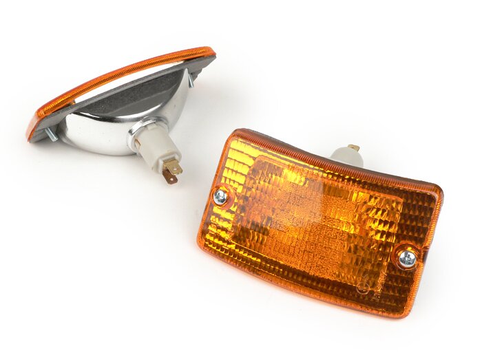 Blinkerssats -BOSATTA 2-delad- Vespa PK50 XL, PK125 XL fram - orange