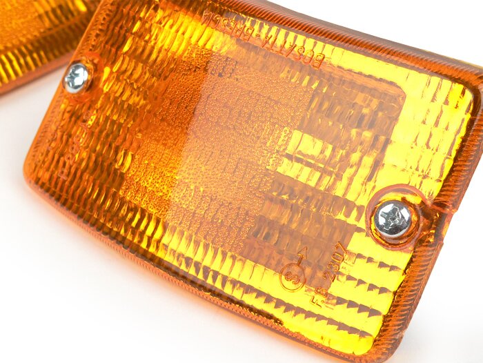Blinkerssats -BOSATTA 2-delad- Vespa PK50 XL, PK125 XL fram - orange