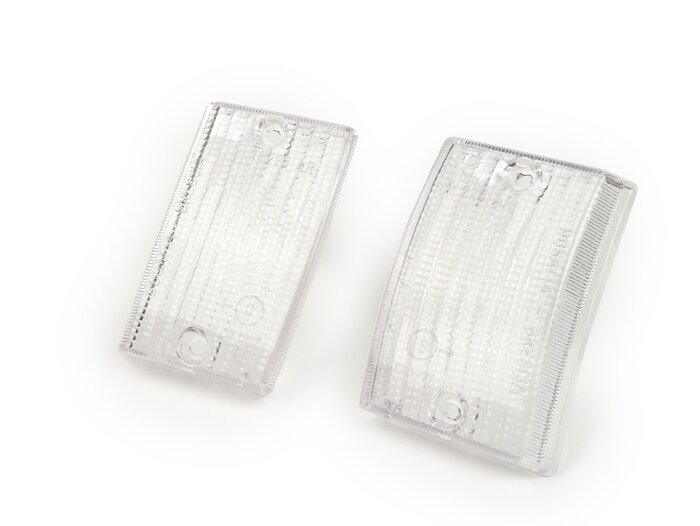 Pair of indicator lenses -BOSATTA- Vespa PK50 S, PK80 S, PK125 S front - colourless