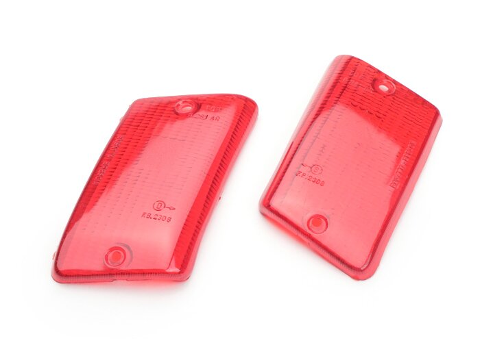 Pair of indicator lenses -BOSATTA- Vespa PK50 XL, PK125 XL rear - red
