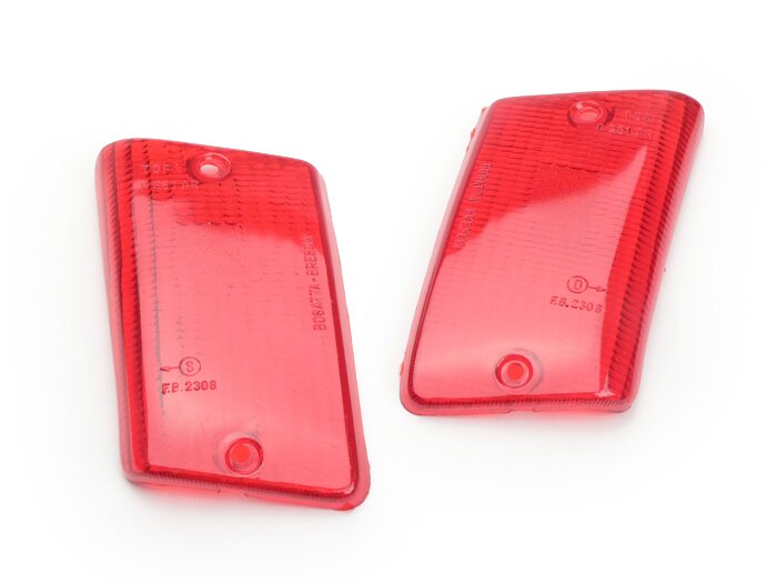 Pair of indicator lenses -BOSATTA- Vespa PK50 XL, PK125 XL rear - red