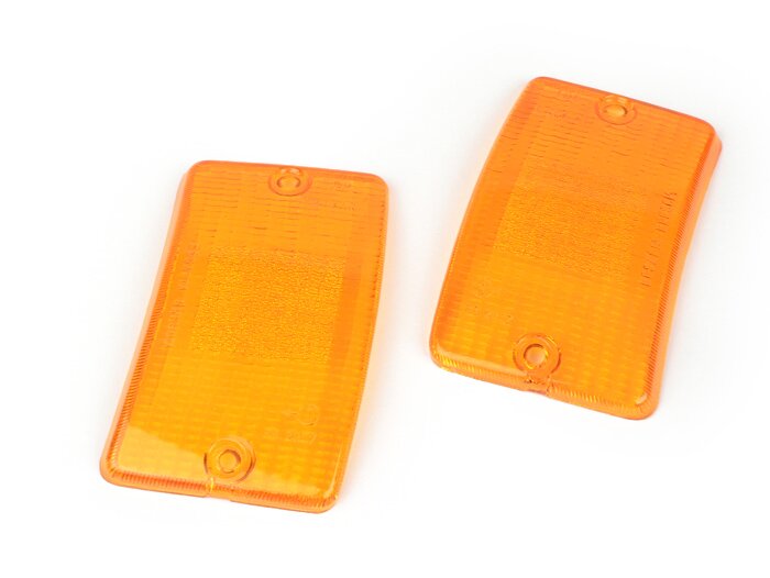 Pair of indicator lenses -BOSATTA- Vespa PK50 XL, PK125 XL front - amber